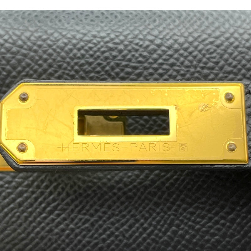 エルメス HERMES ケリー28 外縫い Z刻 ブラック GD金具 エプソン レディース ハンドバッグ