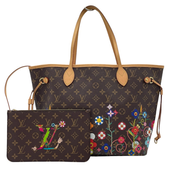 ルイ・ヴィトン LOUIS VUITTON ネヴァーフルMM 村上隆コラボ M13271 ブラウン モノグラムキャンバス レディース トートバッグ
