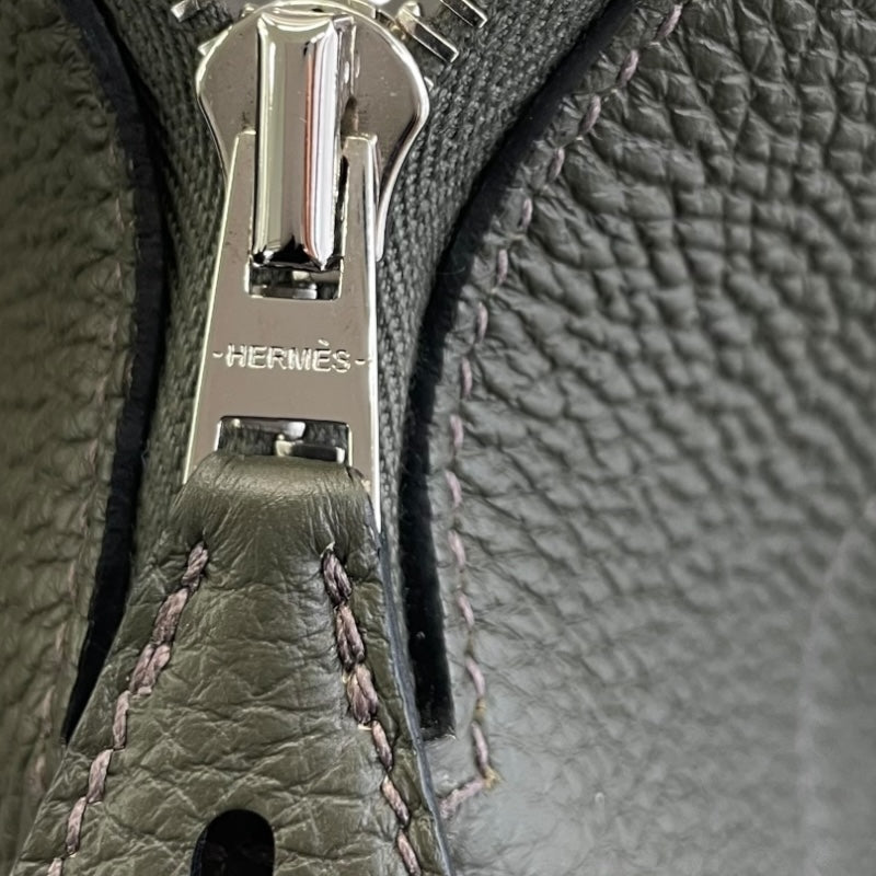 エルメス HERMES ボリードスケート65 B刻印 ヴェールグリス シルバー