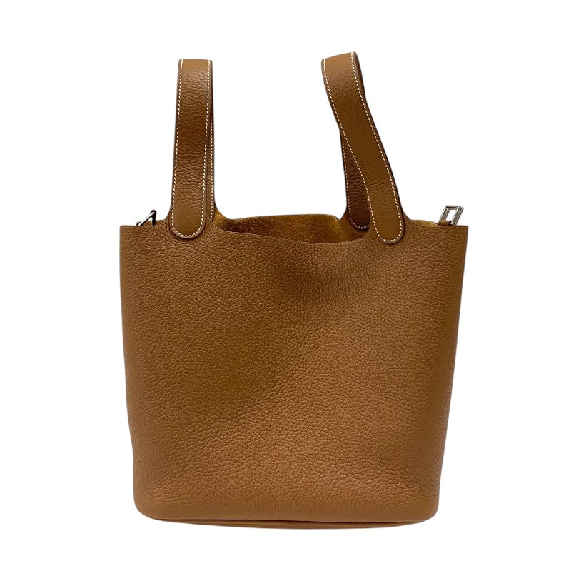エルメス HERMES ピコタンロックMM K刻 ゴールド シルバー金具 トリヨンクレマンス レディース ハンドバッグ