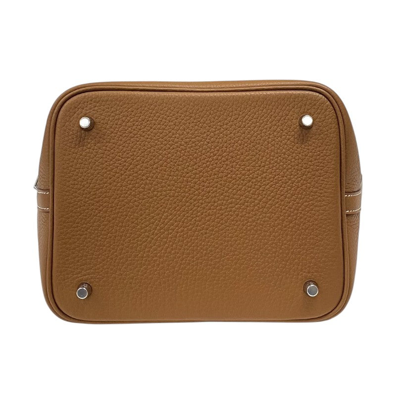 エルメス HERMES ピコタンロックMM K刻 ゴールド シルバー金具 トリヨンクレマンス レディース ハンドバッグ