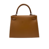 エルメス HERMES ケリー28 外縫い Z刻 ゴールド シルバー金具 マダム レディース ハンドバッグ