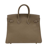 エルメス HERMES バーキン25 K刻 エトゥープ ゴールド金具 トゴ レディース ハンドバッグ