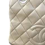 シャネル CHANEL PTTチェーントート A18004 クリーム シルバー金具 キャビアスキン レディース トートバッグ