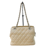 シャネル CHANEL PTTチェーントート A18004 クリーム シルバー金具 キャビアスキン レディース トートバッグ
