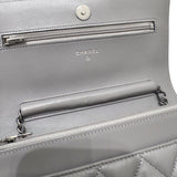 シャネル CHANEL マトラッセチェーンウォレット AP0250 グレー ラムスキン レディース ショルダーバッグ