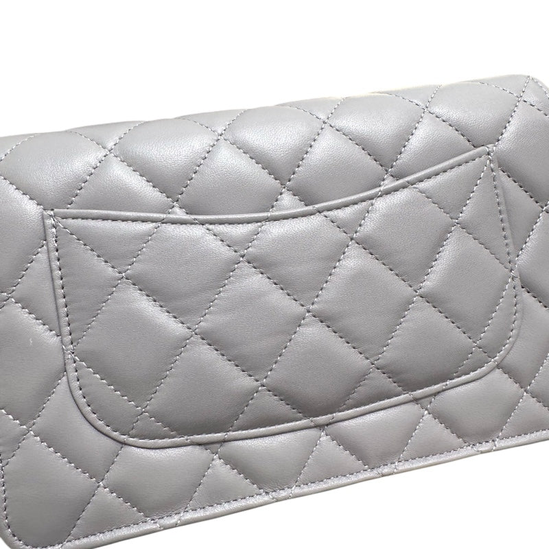 シャネル CHANEL マトラッセチェーンウォレット AP0250 グレー ラムスキン レディース ショルダーバッグ
