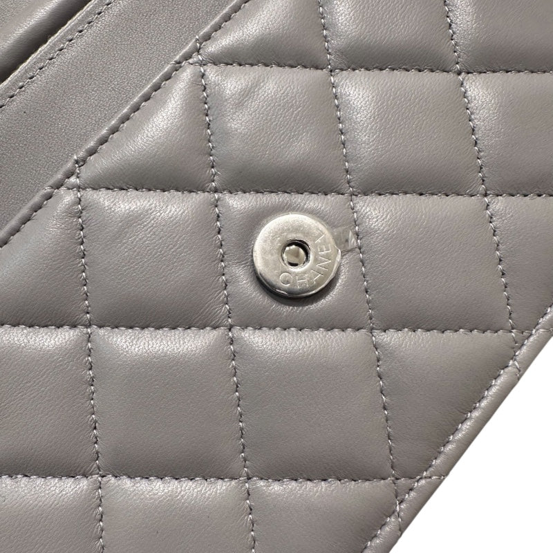 シャネル CHANEL マトラッセチェーンウォレット AP0250 グレー ラムスキン レディース ショルダーバッグ