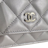 シャネル CHANEL マトラッセチェーンウォレット AP0250 グレー ラムスキン レディース ショルダーバッグ