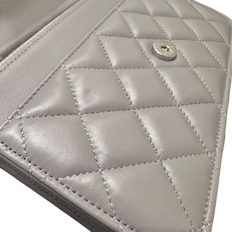 シャネル CHANEL マトラッセチェーンウォレット AP0250 グレー ラムスキン レディース ショルダーバッグ