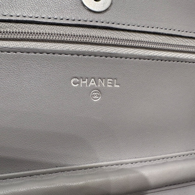 シャネル CHANEL マトラッセチェーンウォレット AP0250 グレー ラムスキン レディース ショルダーバッグ