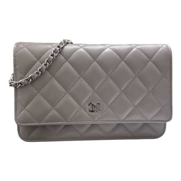 シャネル CHANEL マトラッセチェーンウォレット AP0250 グレー ラムスキン レディース ショルダーバッグ