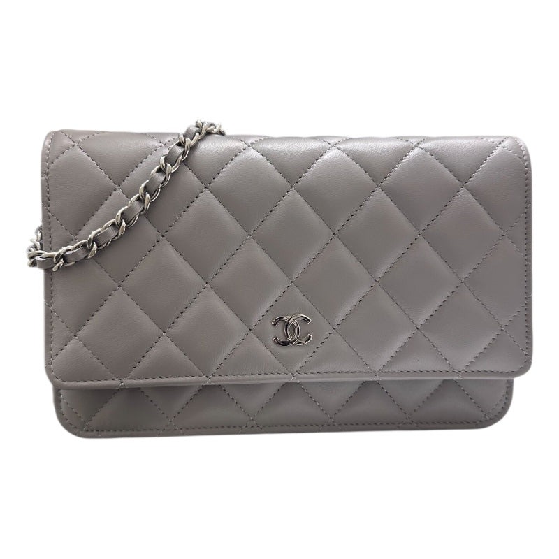 シャネル CHANEL マトラッセチェーンウォレット AP0250 グレー ラムスキン レディース ショルダーバッグ