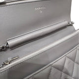 シャネル CHANEL マトラッセチェーンウォレット AP0250 グレー ラムスキン レディース ショルダーバッグ