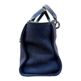 シャネル CHANEL ドーヴィルスモールショッピングバック AS3257 ネイビー　シルバー金具 コットンファイバー レディース トートバッグ