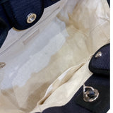 シャネル CHANEL ドーヴィルスモールショッピングバック AS3257 ネイビー　シルバー金具 コットンファイバー レディース トートバッグ