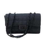 シャネル CHANEL ニュートラベルライン フラップバッグ A15285 ブラック ナイロンジャガード レディース ショルダーバッグ