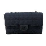 シャネル CHANEL ニュートラベルライン フラップバッグ A15285 ブラック ナイロンジャガード レディース ショルダーバッグ