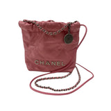 シャネル CHANEL CHANEL22ミニバッグ AS3980 ピンク シルバー金具 シャイニーカーフ レディース ショルダーバッグ