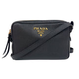 プラダ PRADA ヴィッテダイノカメラバッグ ブラック　ゴールド金具 ヴィッテダイノレザー メンズ ショルダーバッグ