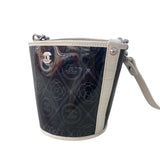 シャネル CHANEL ブラック/アイボリー ビニール レディース ショルダーバッグ