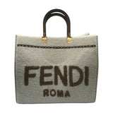 フェンディ FENDI サンシャインミディアム 8BH386 クリーム シアリング レディース トートバッグ