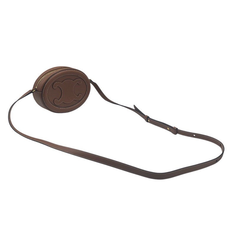 セリーヌ CELINE クロスボディオーバルパースキュイルトリオンフ 10I703 タン スムースカーフ レディース ショルダーバッグ