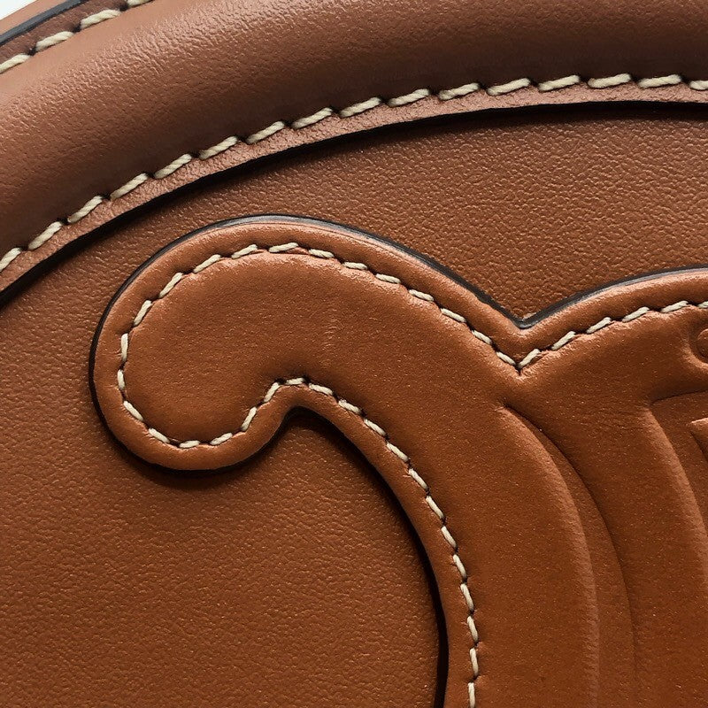 セリーヌ CELINE クロスボディオーバルパースキュイルトリオンフ 10I703 タン スムースカーフ レディース ショルダーバッグ