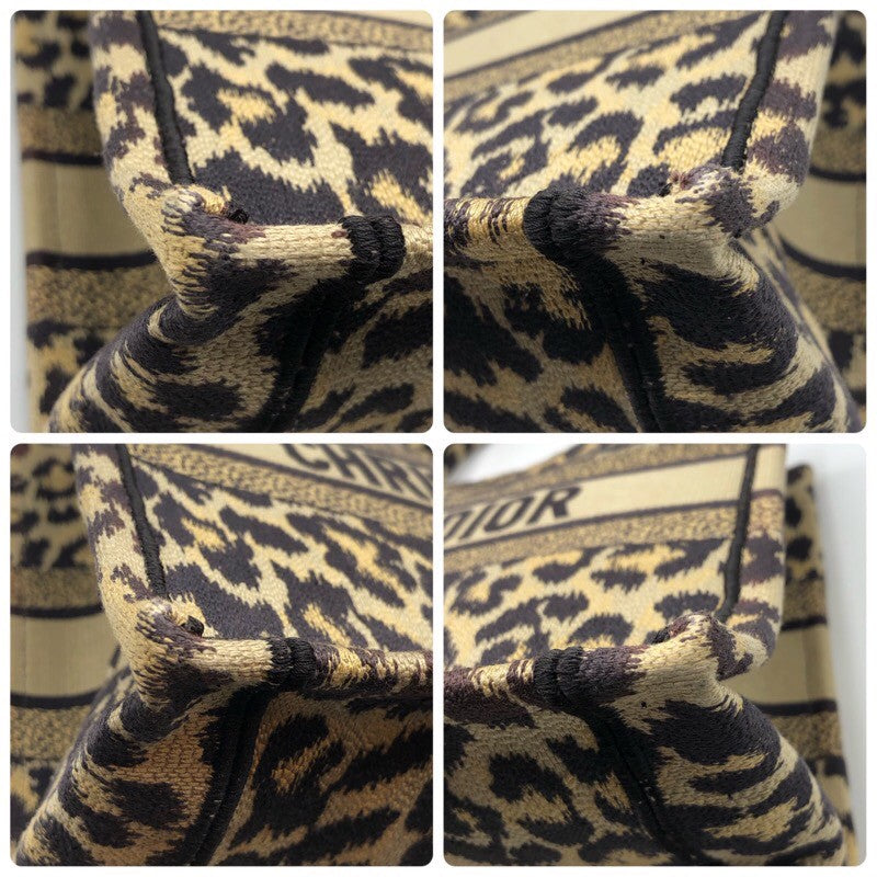 クリスチャン・ディオール Christian Dior ブックトート ミディアム M1296 レオパード キャンバス レディース ハンドバッグ