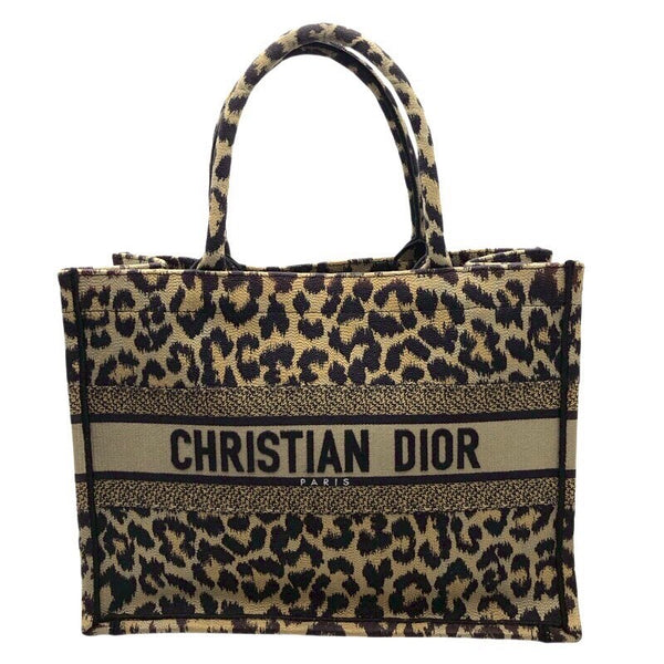 クリスチャン・ディオール Christian Dior ブックトート ミディアム M1296 レオパード キャンバス レディース ハンドバッグ