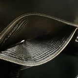 プラダ PRADA エンボスロゴトートバッグ 1BA332 ブラック　シルバー金具 カーフ ユニセックス トートバッグ