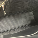 プラダ PRADA エンボスロゴトートバッグ 1BA332 ブラック　シルバー金具 カーフ ユニセックス トートバッグ