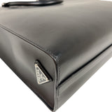 プラダ PRADA エンボスロゴトートバッグ 1BA332 ブラック　シルバー金具 カーフ ユニセックス トートバッグ