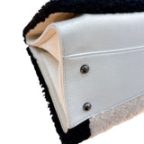 シャネル CHANEL ボーイシャネル　チェーントートバッグ ベージュ・ブラック ムートン レディース トートバッグ