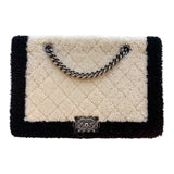 シャネル CHANEL ボーイシャネル　チェーントートバッグ ベージュ・ブラック ムートン レディース トートバッグ