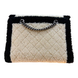 シャネル CHANEL ボーイシャネル　チェーントートバッグ ベージュ・ブラック ムートン レディース トートバッグ