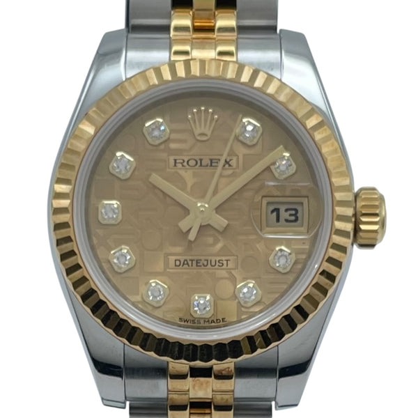 ロレックス ROLEX デイトジャスト ホリコン G番 179173G ゴールド K18/SS レディース 腕時計