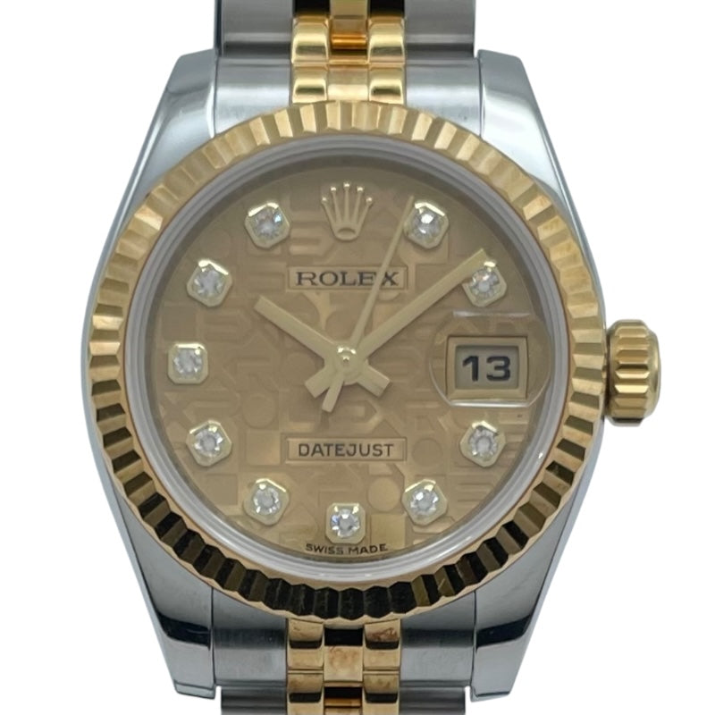 ロレックス ROLEX デイトジャスト ホリコン G番 179173G ゴールド K18/SS レディース 腕時計