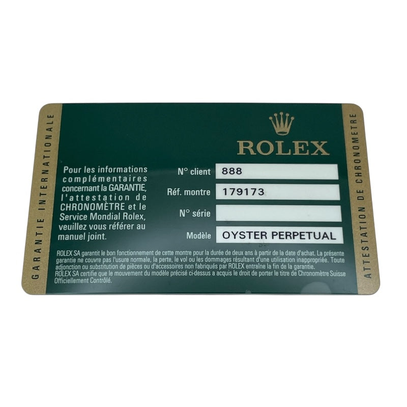 ロレックス ROLEX デイトジャスト ホリコン G番 179173G ゴールド K18/SS レディース 腕時計