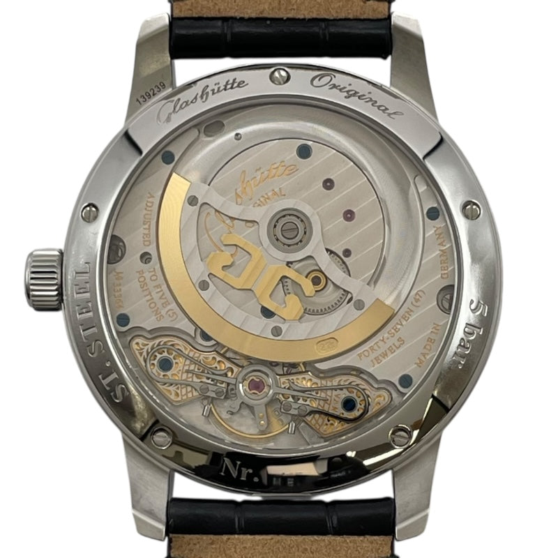 グラスフュッテ・オリジナル GLASHUTTE ORIGINAL パノマティック ルナ 1-90-02-43-32-50 グレー SS 自動巻き メンズ 腕時計