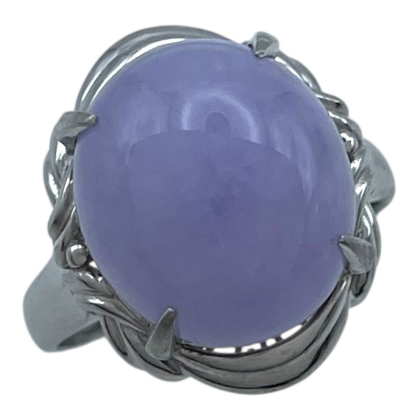 Pt900 ラベンダーヒスイリング プラチナ Pt900 翡翠 ジュエリー