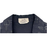 エルメス HERMES フルールテクニックオープンカラー半袖シャツ H552300HE ブラック コットン メンズ 半袖Ｔシャツ