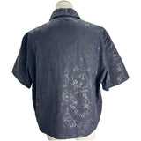 エルメス HERMES フルールテクニックオープンカラー半袖シャツ H552300HE ブラック コットン メンズ 半袖Ｔシャツ
