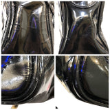 シャネル CHANEL マトラッセチェーンショルダーバッグ ブラック・ゴールド金具 エナメル レディース ショルダーバッグ