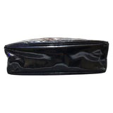 シャネル CHANEL マトラッセチェーンショルダーバッグ ブラック・ゴールド金具 エナメル レディース ショルダーバッグ