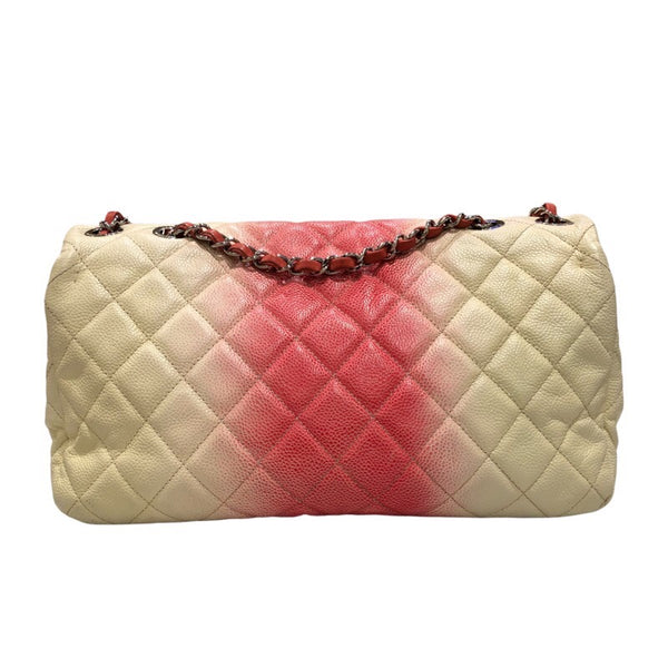 シャネル CHANEL デカマトラッセ30 アイボリー/レッド キャビアスキン レディース ショルダーバッグ