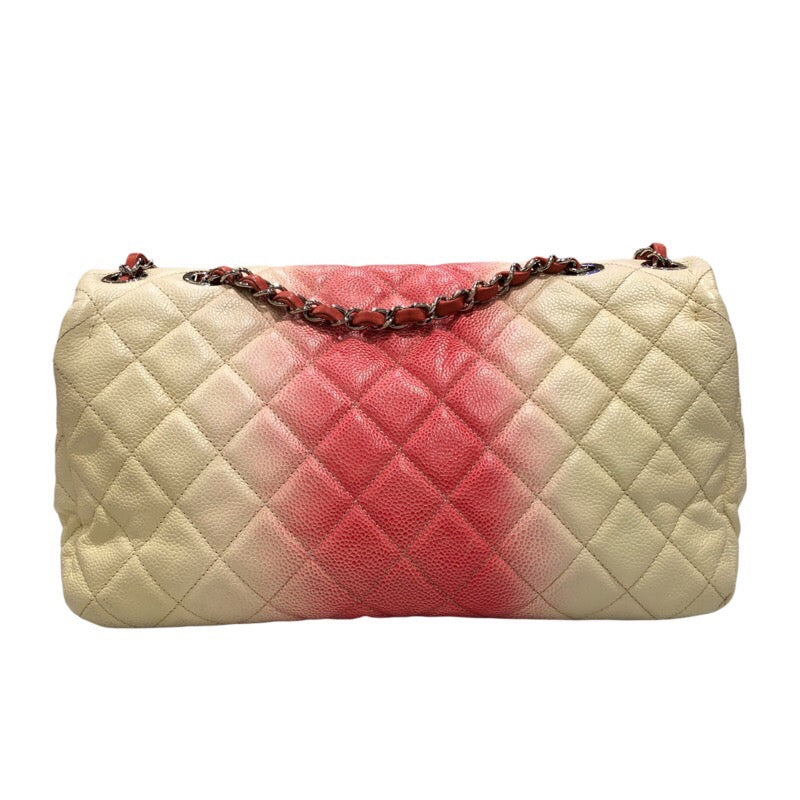 シャネル CHANEL デカマトラッセ30 アイボリー/レッド キャビアスキン レディース ショルダーバッグ