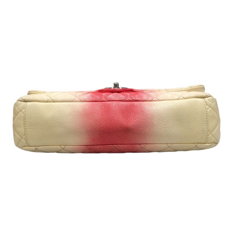シャネル CHANEL デカマトラッセ30 アイボリー/レッド キャビアスキン レディース ショルダーバッグ