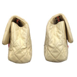 シャネル CHANEL デカマトラッセ30 アイボリー/レッド キャビアスキン レディース ショルダーバッグ