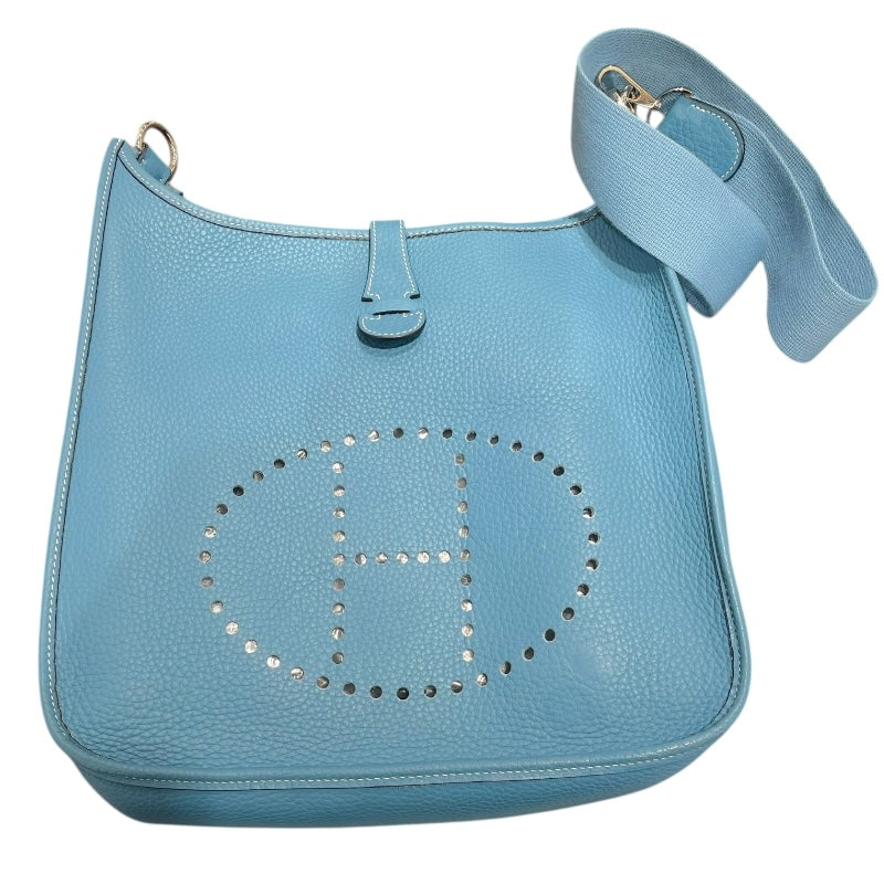 エルメス HERMES エヴリン GM □H刻 ブルージーン SV金具 トリヨン レディース ショルダーバッグ